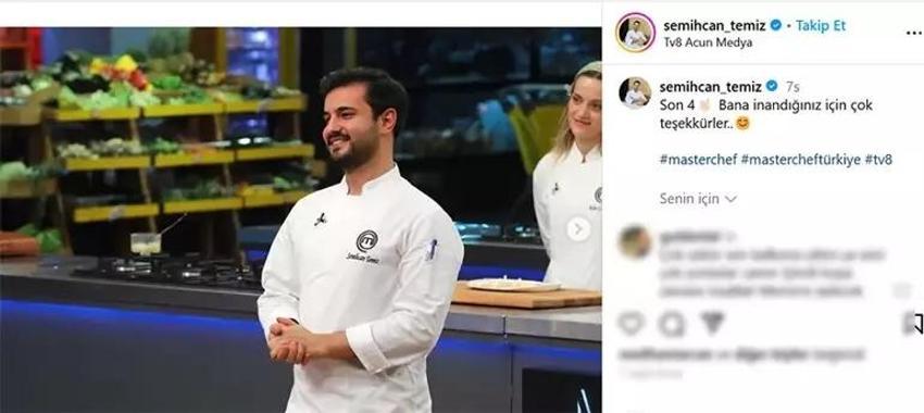 Masterchef'te ilk 4'e kalan isim Semih oldu! Ceket sonrası ilk paylaşım