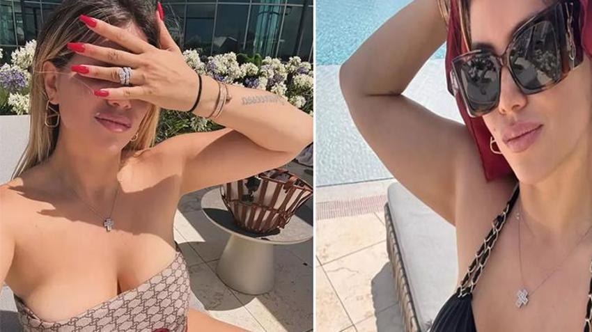 Wanda Nara sınırları zorladı! Havuz başında iddialı yeni yıl pozuna yorum yağdı 
