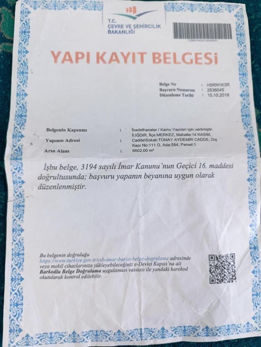 Satılık cami! Iğdır'da sanayi sitesindeki kooperatif borcunu ödeyemeyince camiyi satışa çıkardılar