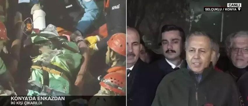 Konya’da 3 katlı bina çöktü; enkazdan 3 kişi sağ olarak kurtarıldı