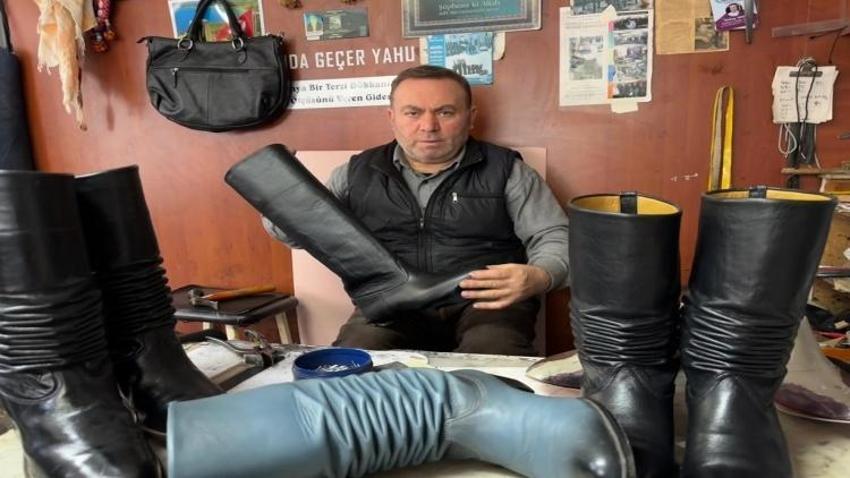 Bir zamanlar zengin ağalar giyiyordu! Körüklü çizme ustasının mesleği yok oluyor