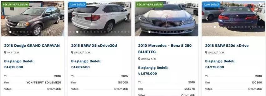İhaleye giren herkes ucuz otomobil alıyor! İşte satışta olan otomobiller