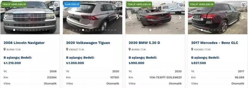 İhaleye giren herkes ucuz otomobil alıyor! İşte satışta olan otomobiller
