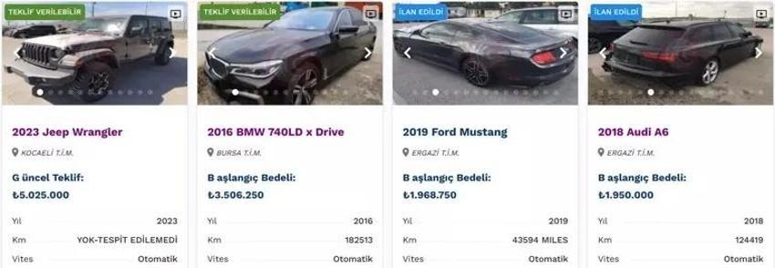 İhaleye giren herkes ucuz otomobil alıyor! İşte satışta olan otomobiller