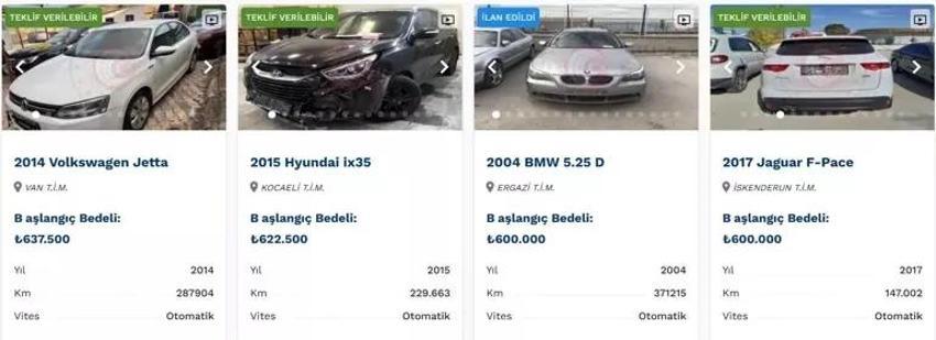 İhaleye giren herkes ucuz otomobil alıyor! İşte satışta olan otomobiller