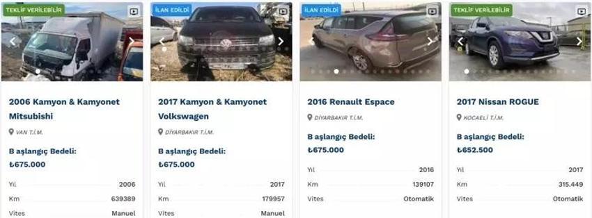 İhaleye giren herkes ucuz otomobil alıyor! İşte satışta olan otomobiller