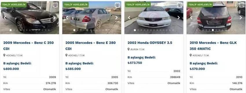 İhaleye giren herkes ucuz otomobil alıyor! İşte satışta olan otomobiller