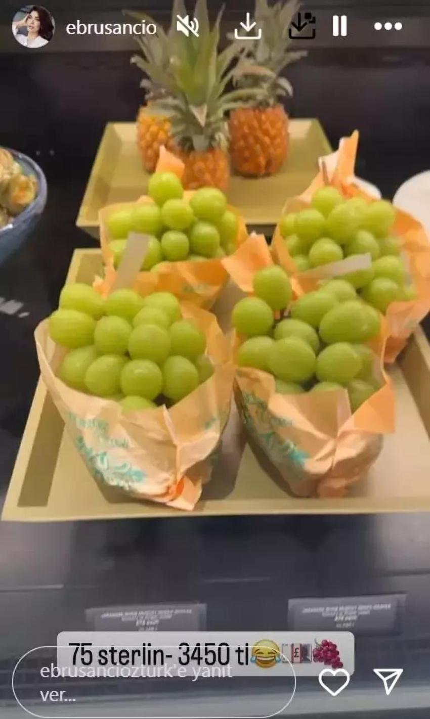 Ebru Şancı'ya İngiltere pahalı geldi! Bir paket üzümün fiyatına şaşırdı