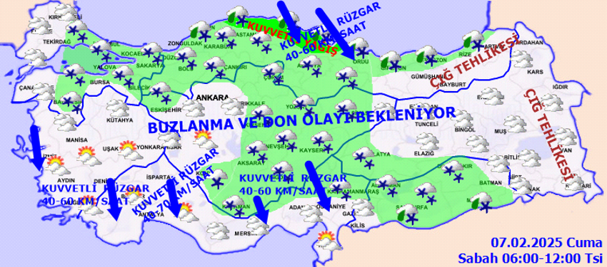 Meteoroloji'den kuvvetli kar yağışı ve fırtına uyarısı: Birçok ilde okullar tatil edildi! Bu illere dikkat