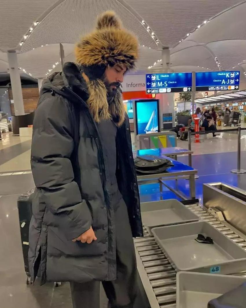 Burak Özçivit Rusya'nın soğuğuna karşı önlemi böyle aldı! Kesin Fahriye Evcen tavsiyesi