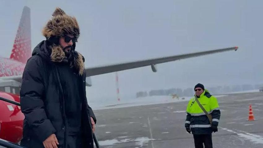 Burak Özçivit Rusya'nın soğuğuna karşı önlemi böyle aldı! Kesin Fahriye Evcen tavsiyesi