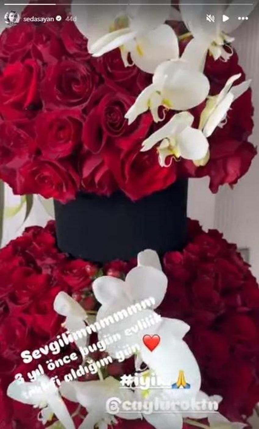 Buket değil çiçek bahçesi! Seda Sayan'a eşi Çağlar Ökten'den romantik Sevgililer Günü kutlaması!