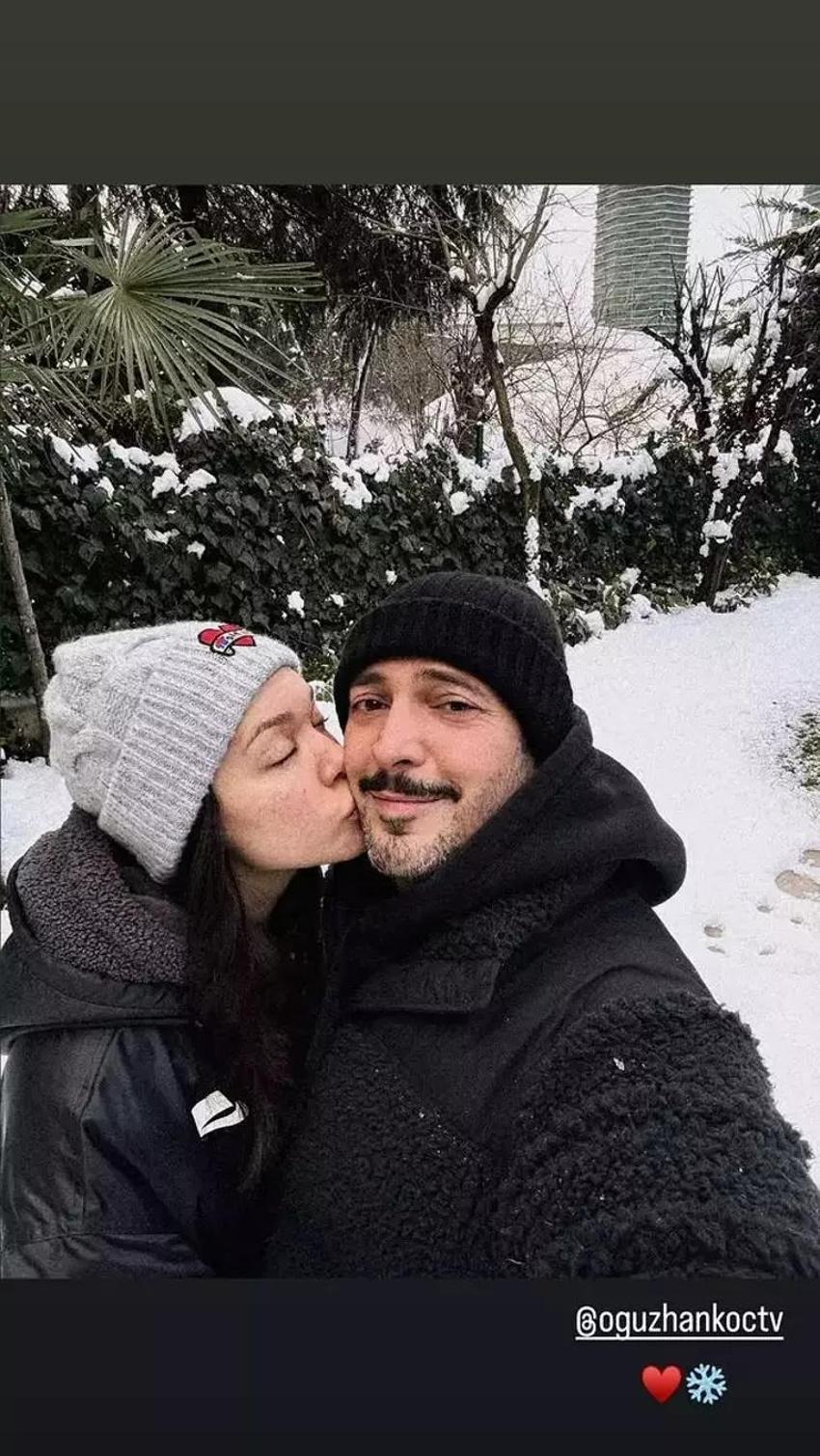 Kar altında aşka geldiler! Ünlü çiftten sürpriz paylaşım