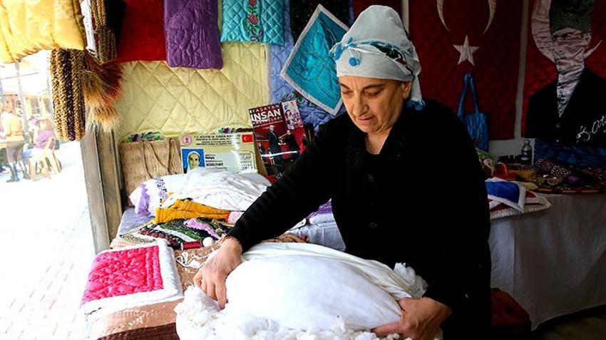 Hatay'da deprem sırasında atölyesi yıkılan yorgan ustasına yeni tezgah verildi