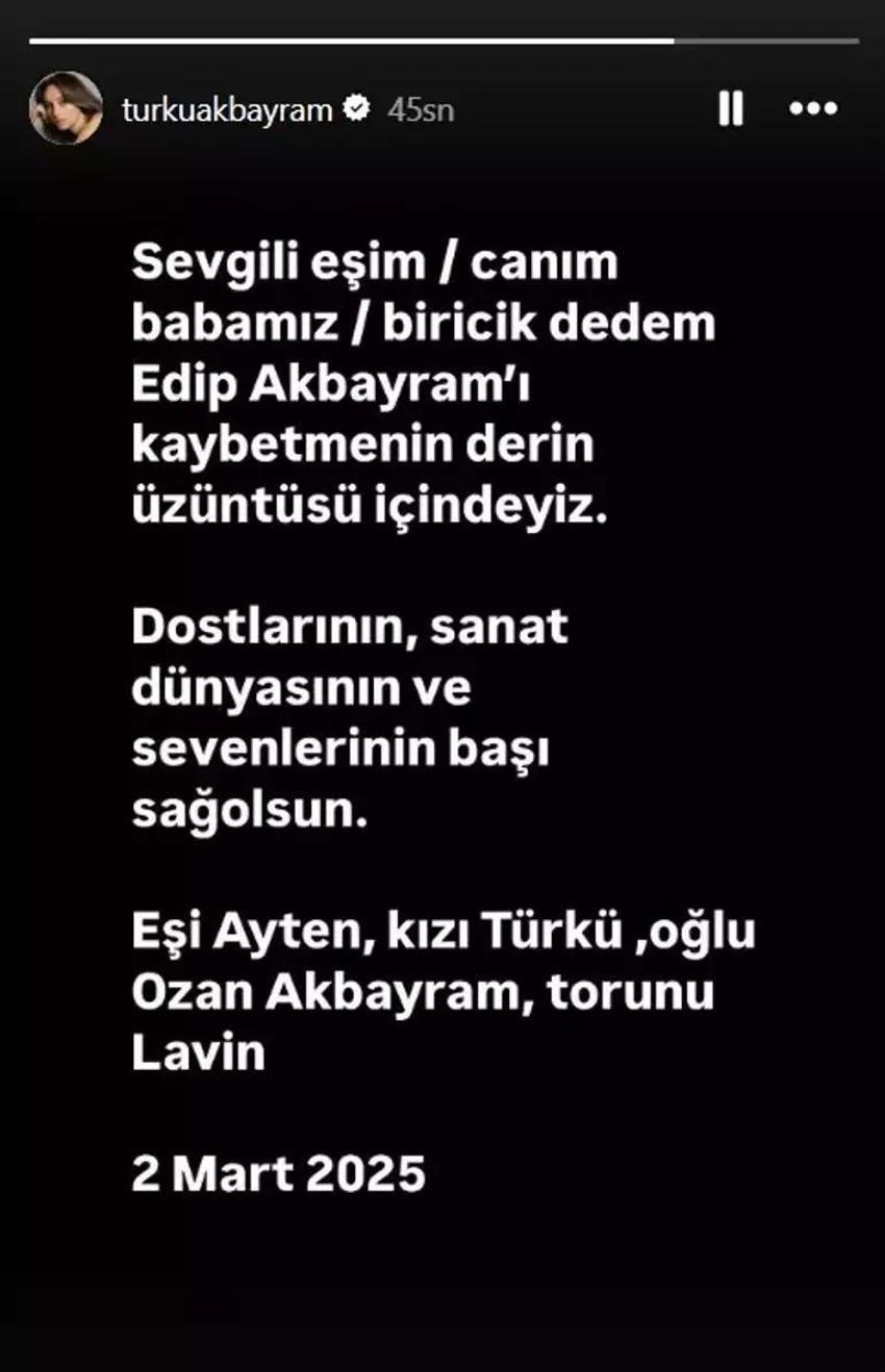 Edip Akbayram'ın eşi Ayten Akbayram'dan duygusal paylaşım!