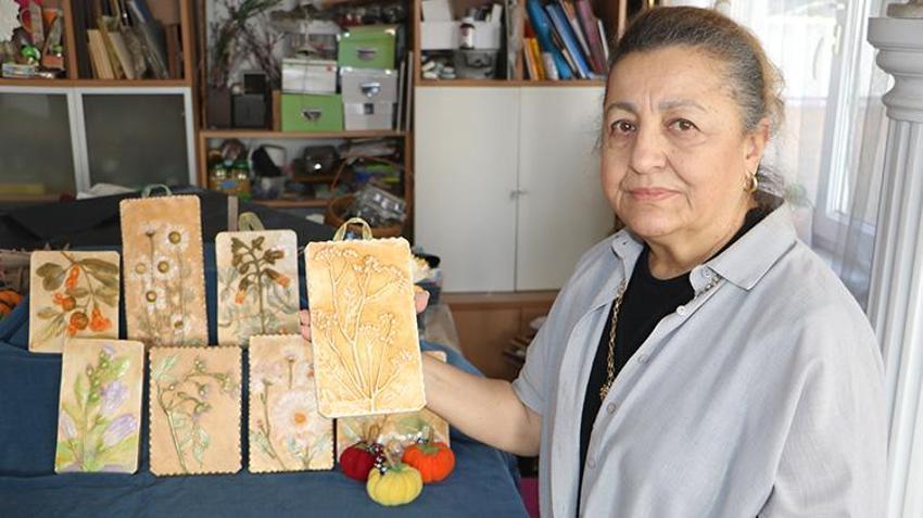 Samsun'da doğanın atıkları sanatla buluşuyor: Doğadan topladığı çiçek ve yaprakları ölümsüzleştiriyor