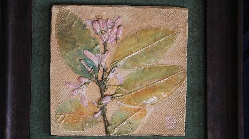 Samsun'da doğanın atıkları sanatla buluşuyor: Doğadan topladığı çiçek ve yaprakları ölümsüzleştiriyor