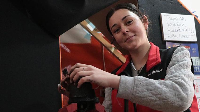 Kayserili kız ağabeyine özendi sanayide çırak oldu! 'Sanayide çalışmayı seviyorum'