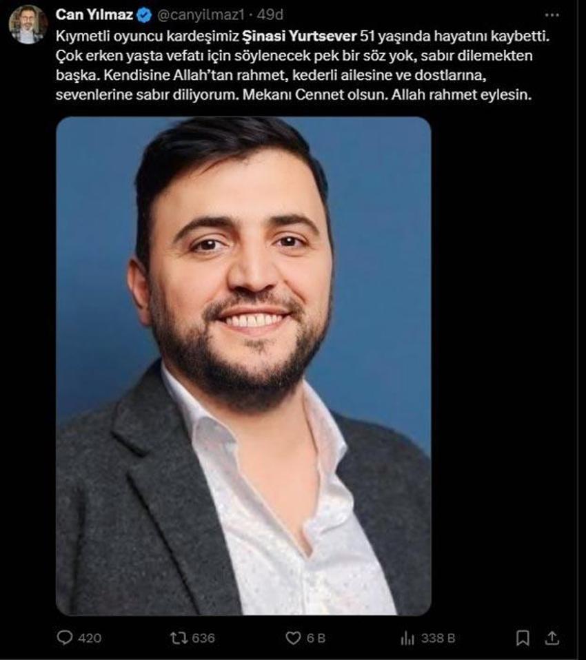 Ünlü oyuncu Şinasi Yurtsever hayatını kaybetti