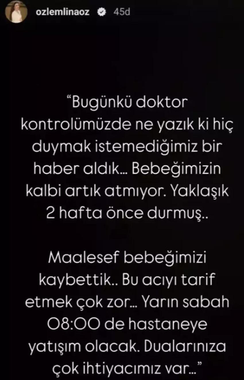 Özlem Öz bebeğini kaybetti! 5 kez hamile kalmıştı, bu paylaşımı yaptı