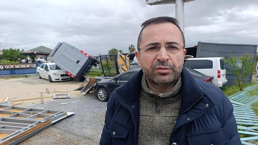 Antalya'yı hortum dehşeti!  2 tonluk bungalovu 30 metre sürükledi, 9 araba hurdaya döndü