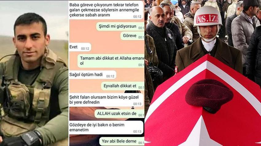 Şehidin son isteği yerine getirildi! Operasyona gitmeden önce kardeşine mesaj attı