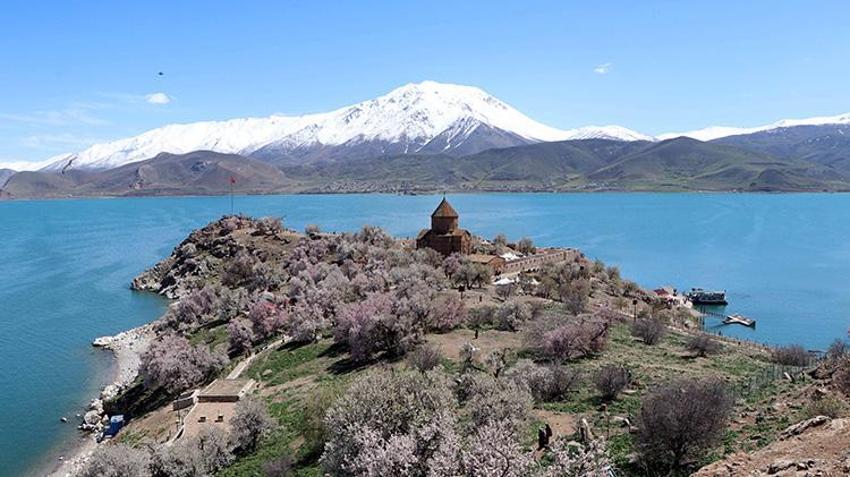 Cennetten bir köşe! Akdamar adası pembe beyaza büründü: 3. Badem Çiçeği Festivali başladı