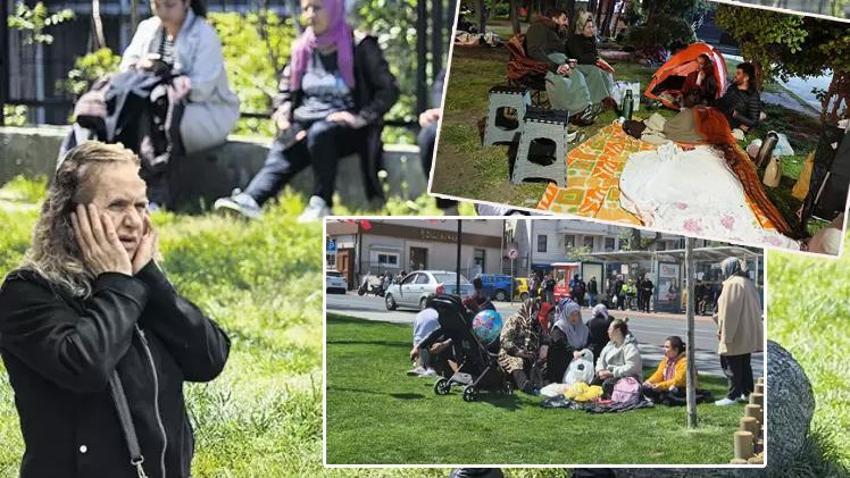 İstanbul'da deprem paniği! Evlerine giremeyen vatandaşlar geceyi sokaklarda geçirdi 