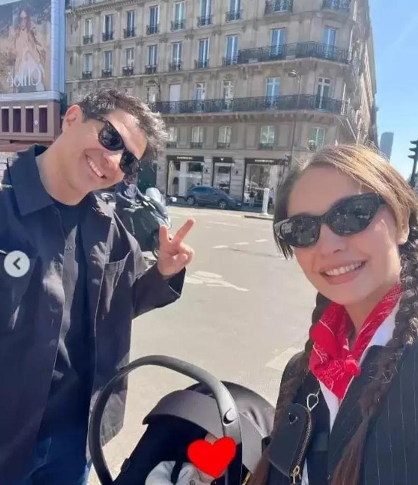 Ünlü çift Paris'te! Bebeklerini alıp oraya koştular