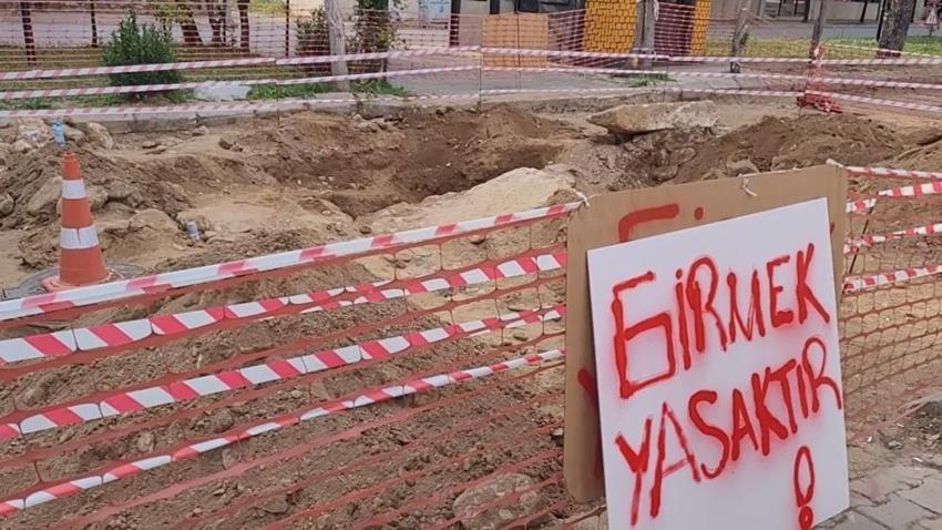 Yol çalışmasında, Roma dönemine ait insan kemikleri bulundu
