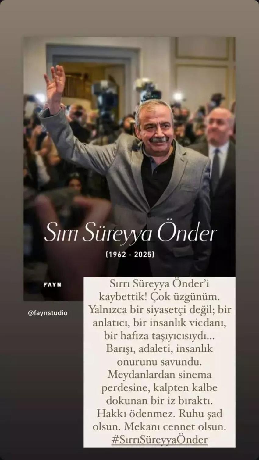 Ünlü isimlerden Sırrı Süreyya Önder'e veda: Çok erken gittin abi