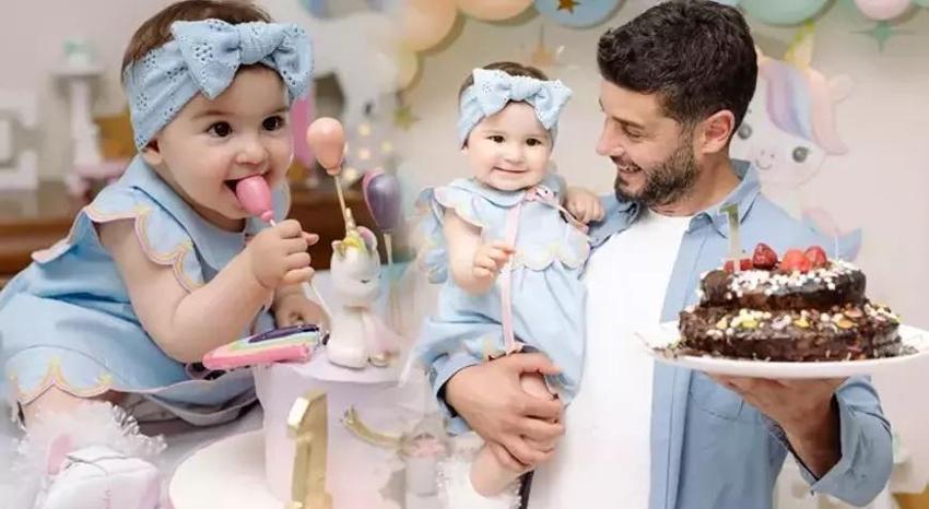 Berk Oktay öpmelere doyamadı! Kızının doğum gününde aşka geldi
