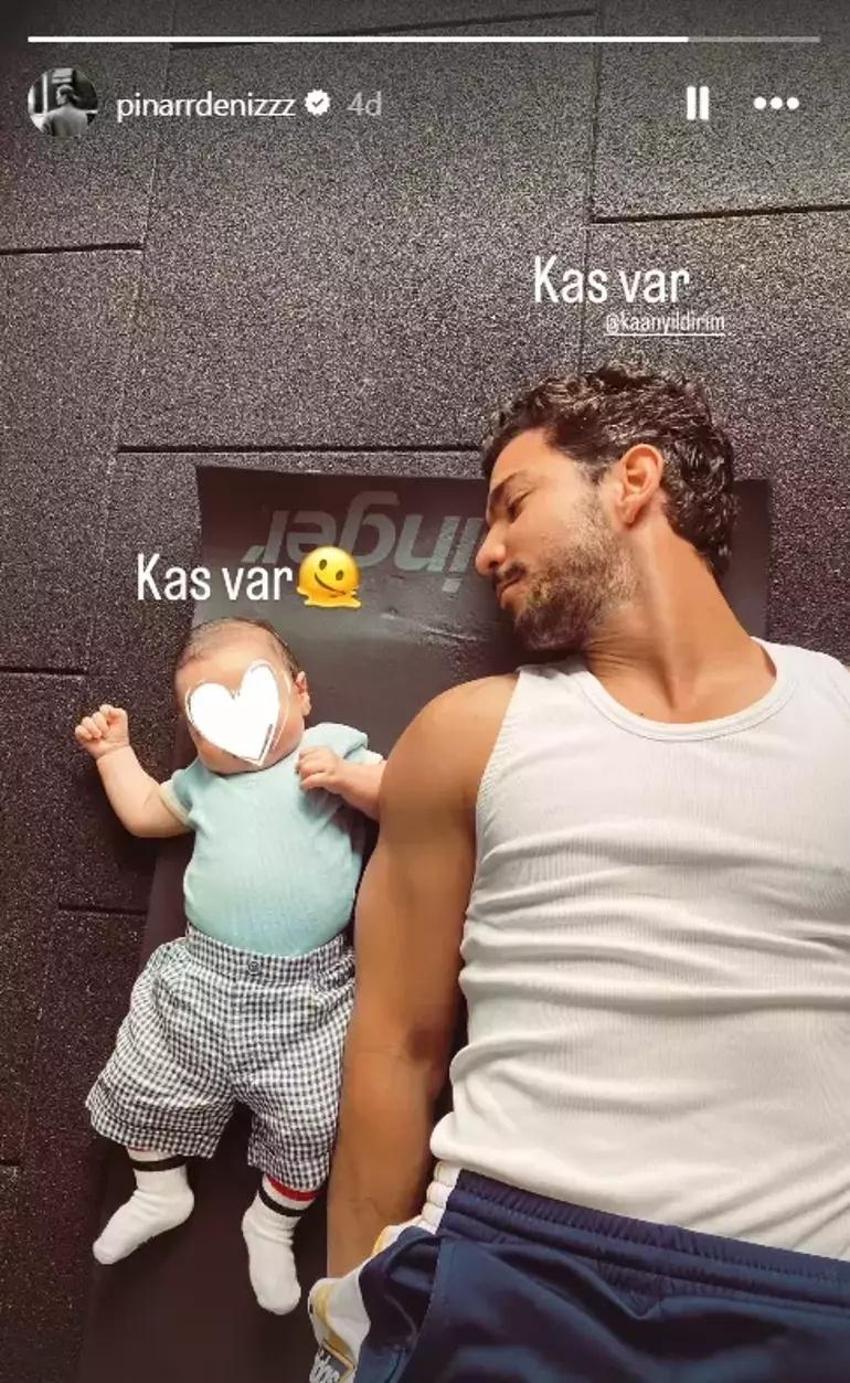 Pınar Deniz oğlunu ve kocasını paylaştı! Kas var, kas var...