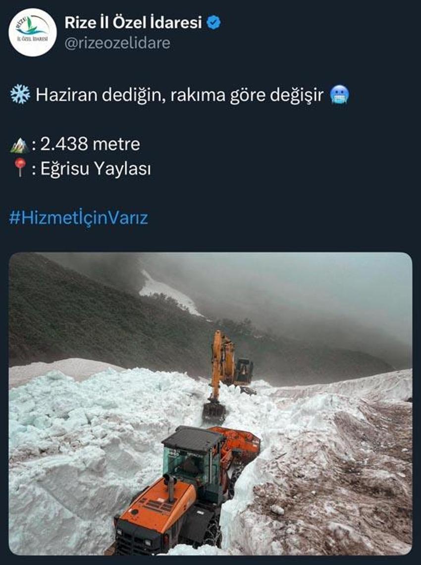 Kar yağışları sonrası haziran ayında zorlu mücadele başladı! İl Özel İdaresi ekipleri çalışmalara başladı