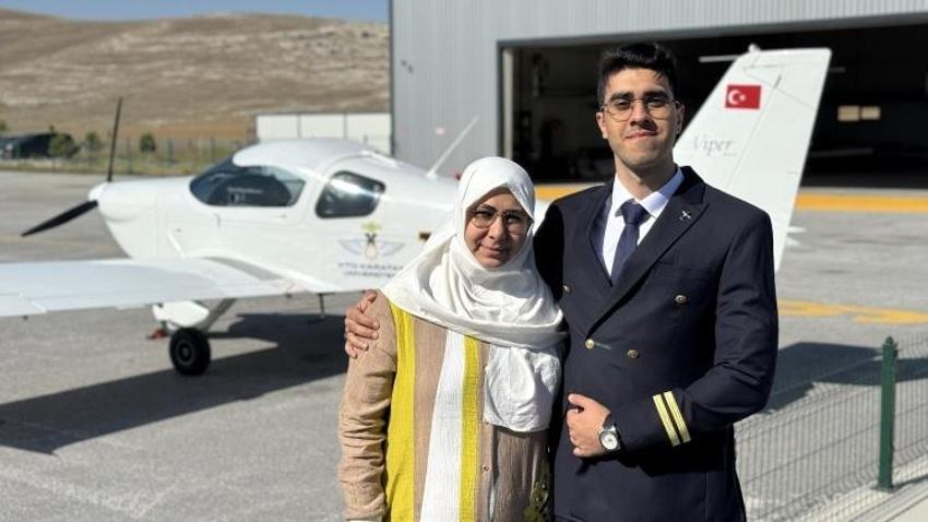 Pilot oldu ilk annesini uçurdu: Konya'da anne oğul gökyüzünde buluştu