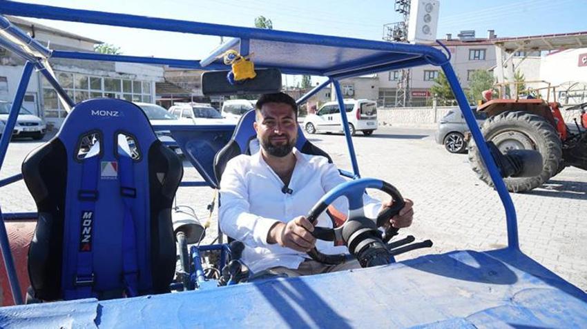 Görmek için sıraya giriyorlar! Sadece 16 bin liraya mal etti, su borusundan kendi arazi aracını yaptı: 'İlk kez gören oyuncak sanıyor'