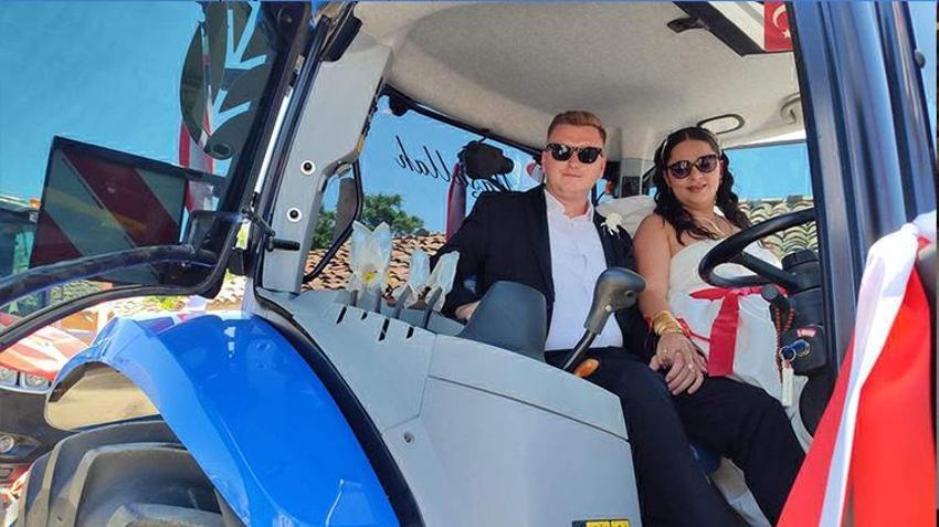 Keşan'da çiftçilerin unutulmaz düğünü! Böyle konvoy çok az görülür