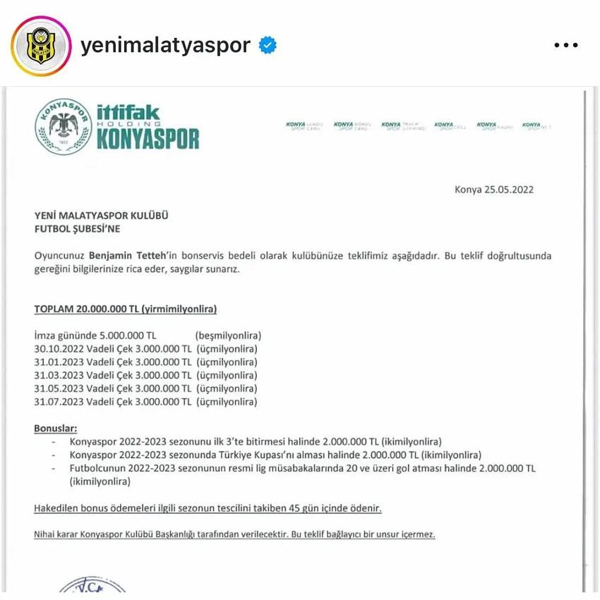Konyaspor'un transfer teklifi belgelendi: Tetteh transferinde şok gerçek ortaya çıktı
