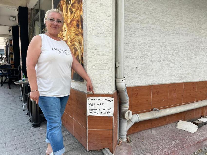 Eskişehir'de kadın kuaförünün yazılı uyarısı işe yaradı! 'Dükkan önlerine tükürmeyin'