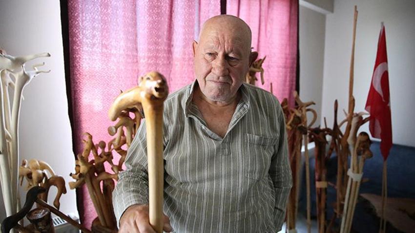 Bulgaristan'da doğdu, Bursa'da emekli oldu, Edirne'de ata mesleğine sahip çıktı! Ağaç dallarını sanat eserine dönüştürüyor