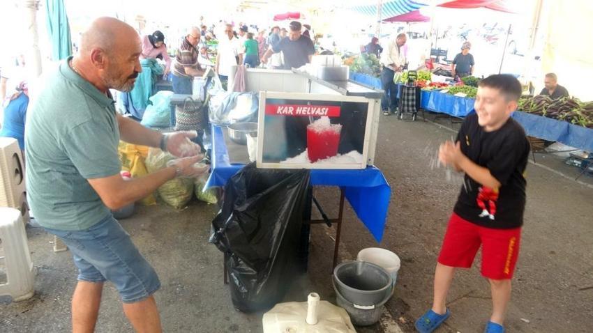 Muğla'da sıcağa çare bulundu! Doğal serinleme yöntemi; kar helvası