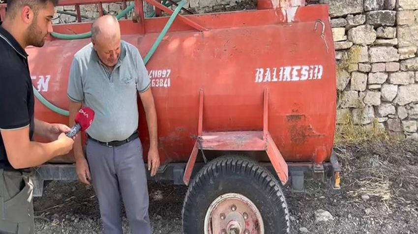 Görüntüleri gündem olmuştu: Patlak lastikle yangına koşan çiftçiye sıfır tanker