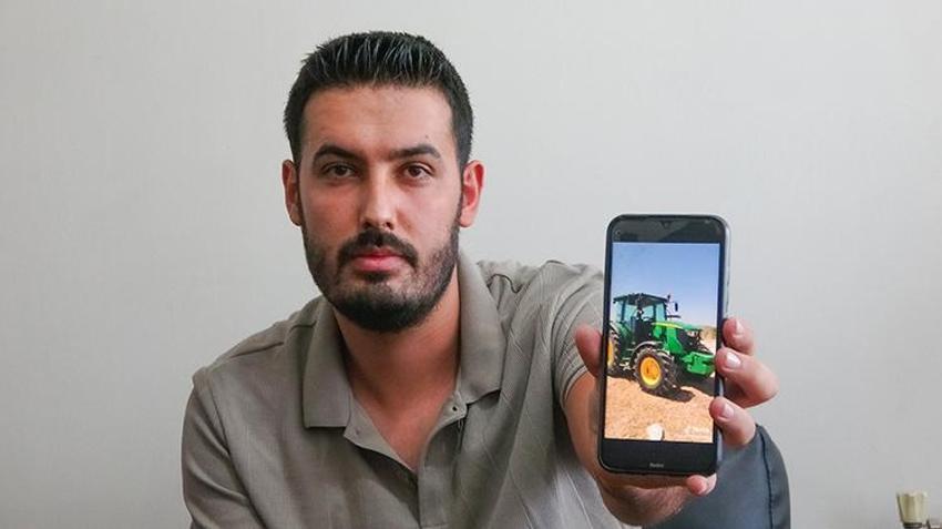 Sosyal medyada video izlerken 3 yıl önce çalınan traktörünü buldu