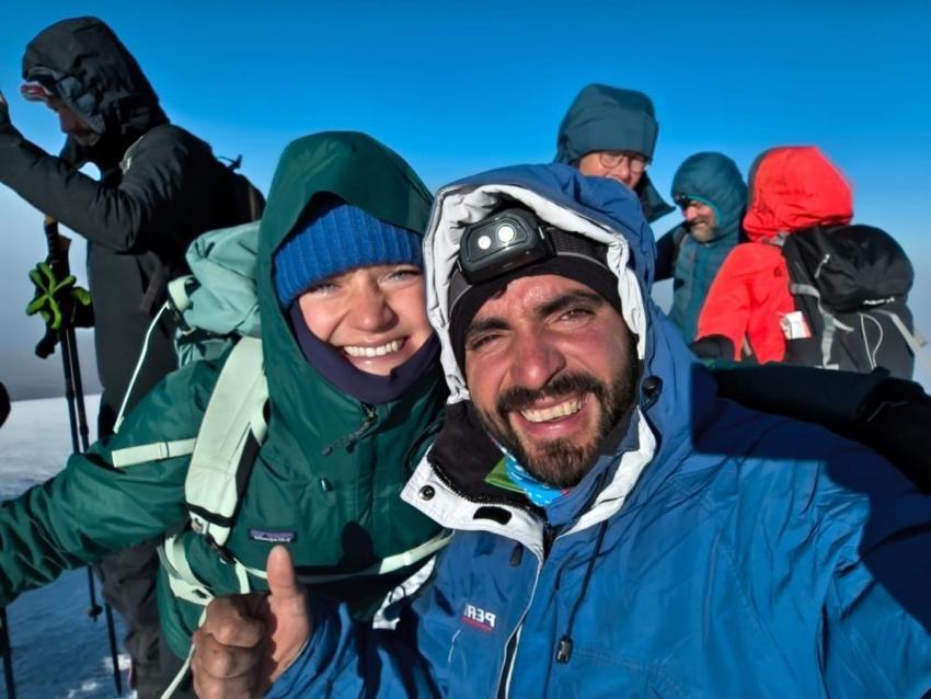 Ağrı Dağı'nda eşsiz manzaraya tanık oldular!