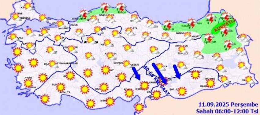 Gaziantep'te hava nasıl? 11 ve 12 Eylül Gaziantep hava durumu