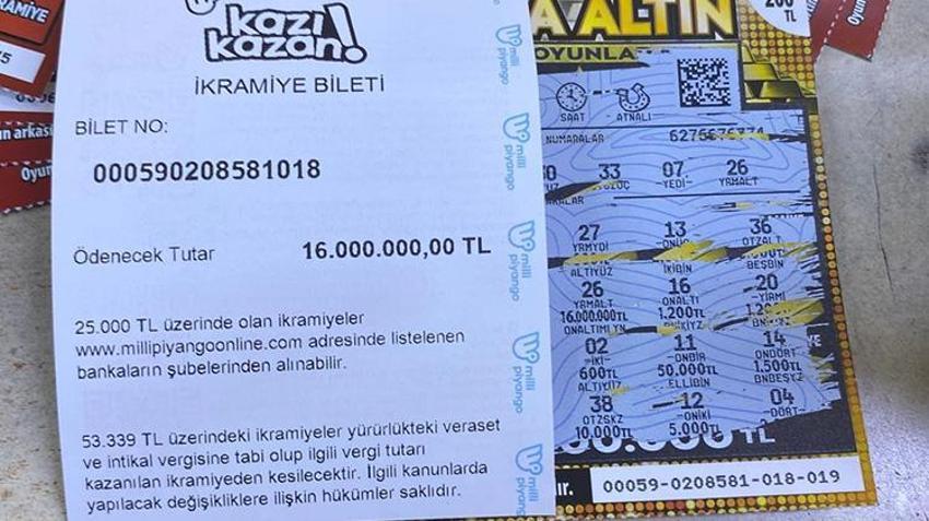 Sakarya'da Milli Piyango bayisinde şans emekli vatandaşa güldü! 200 TL ile 16 milyon TL kazandı
