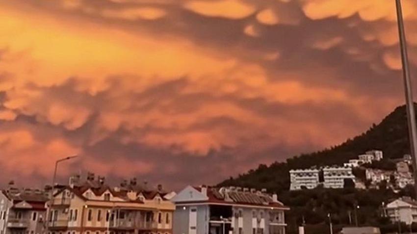 Fethiye'de doğanın görsel şöleni! Mammatus bulutları ortaya çıktı herkes telefonuna sarıldı: Mammatus bulutları nedir?