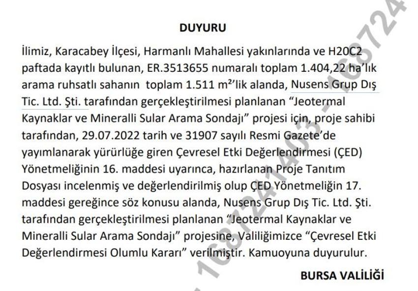 Bursa'da onay çıktı! Su aranacak ilçe belli oldu: 9 milyon TL