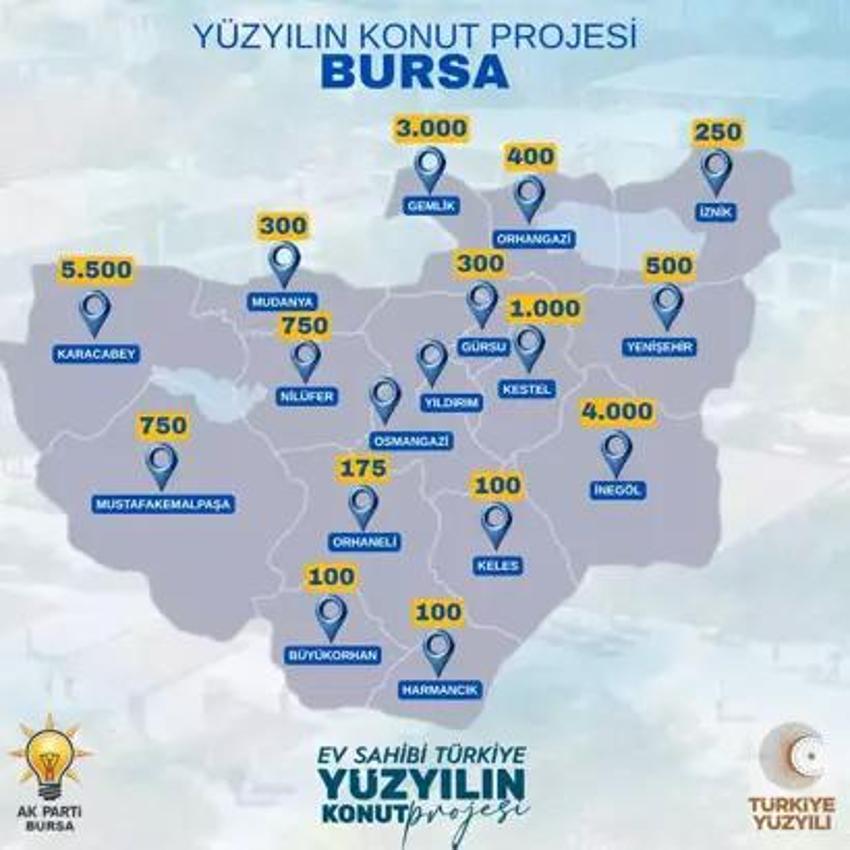 Bursa'ya ucuz konut müjdesi! 17 bin 225 yeni ev yapılacak, ilçe ilçe açıklandı