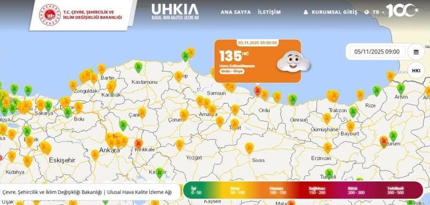 Karadeniz'in en kirli havası bu ilçede! Ölçülen değer 135 çıktı